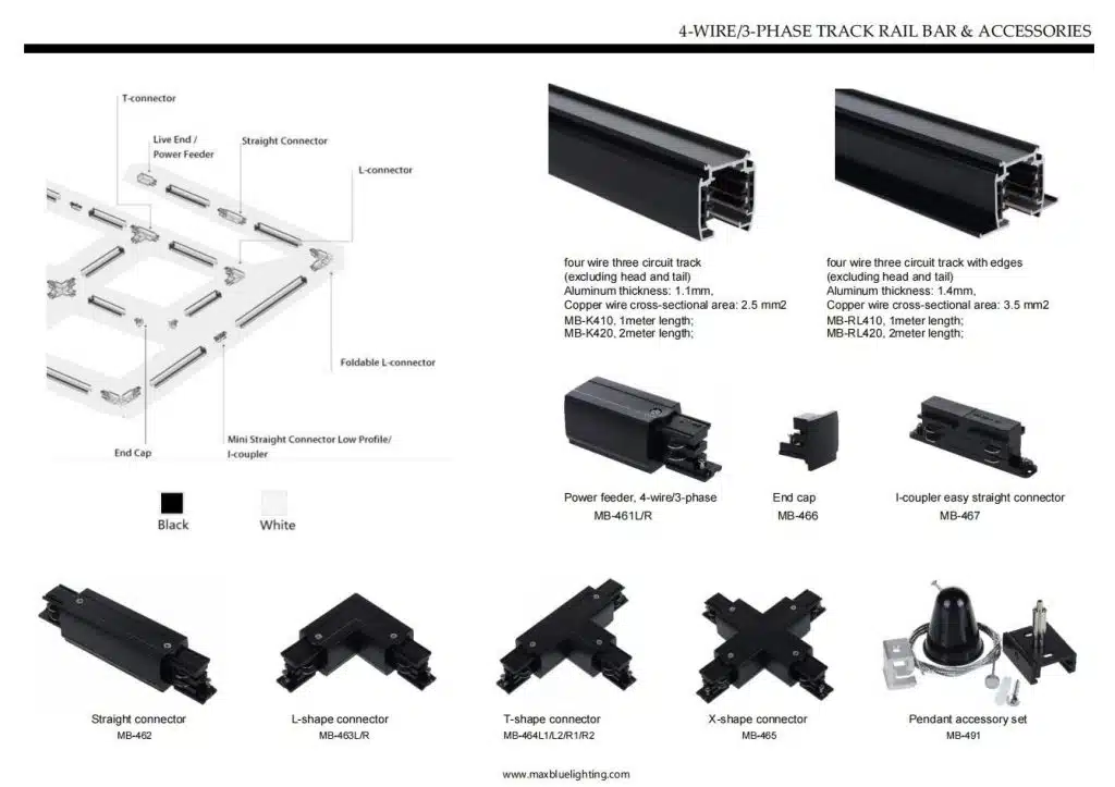 Led Rails Connection LED Track Lighting Rails & Accessories - LED Strip Lighting, LED ...